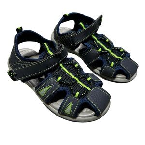 Kids Navy and Green Sandals